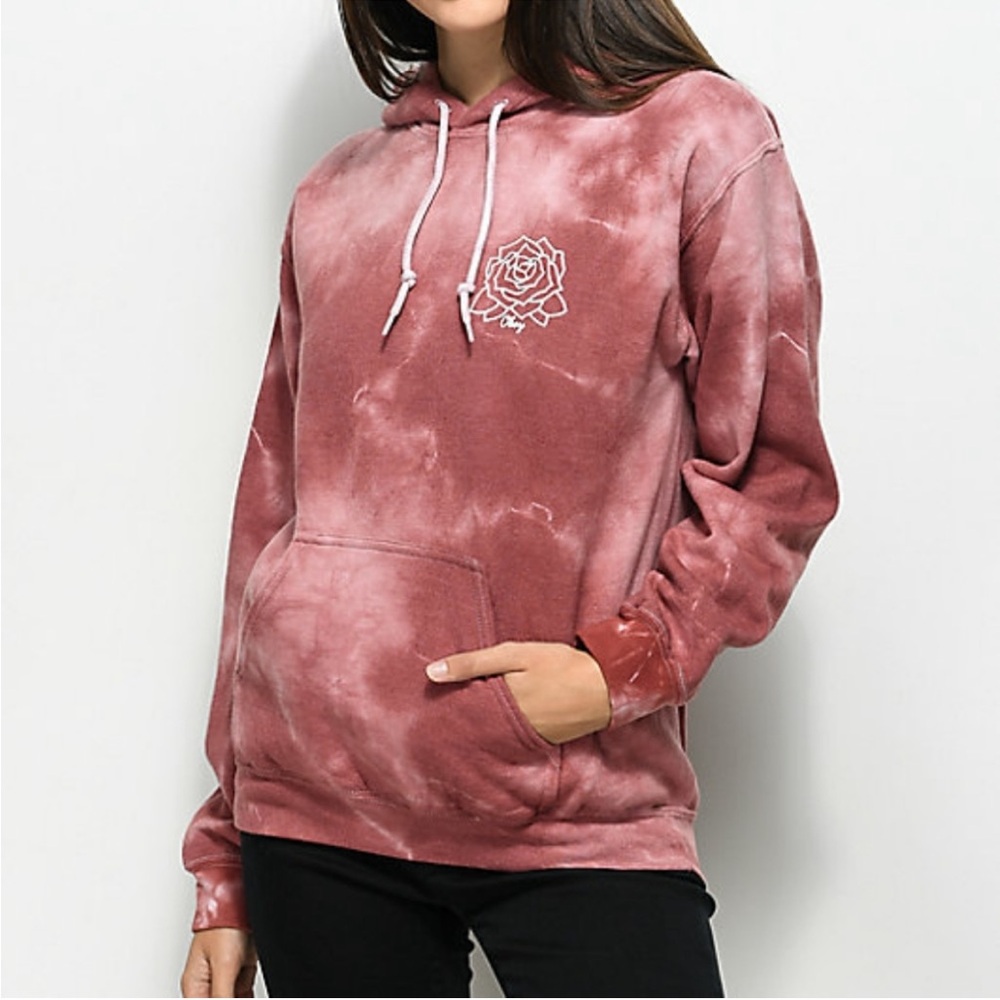 •OBEY• Mira Rosa Dusty Rose Tie-Dye Hoodie